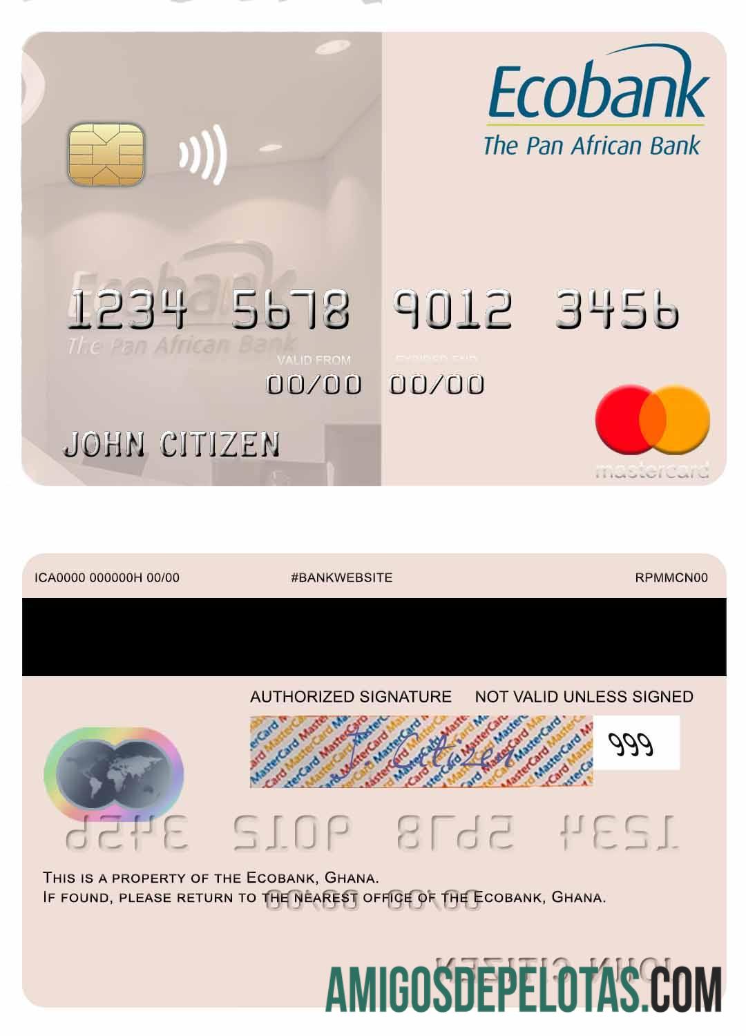 Gana como banco gana mastercard exemplo